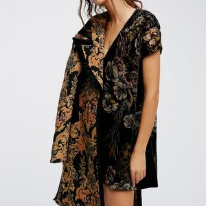 Free People Actin' Single Velvet Floral Mini Dress